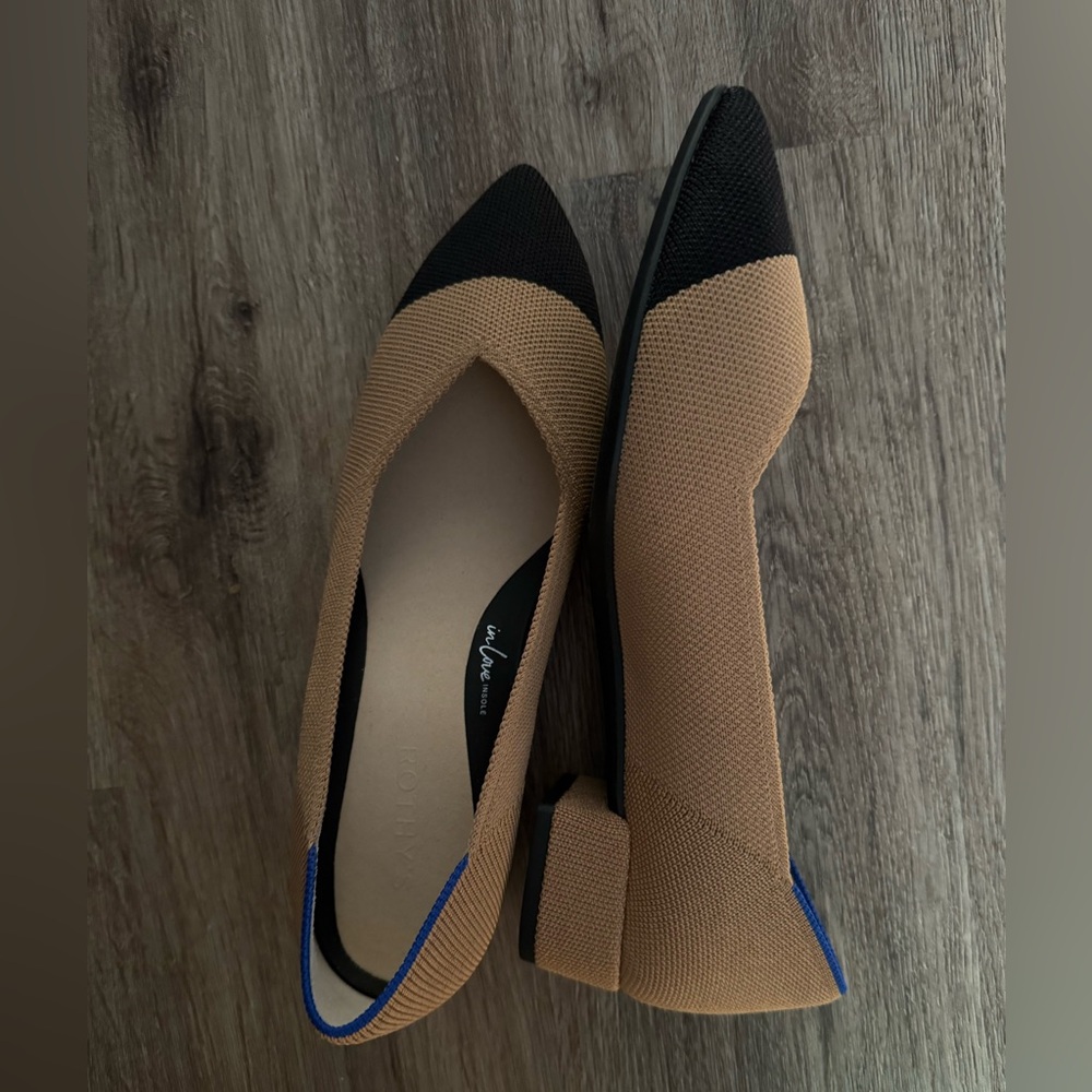 NWOB Rothy's Tan and Black Short-heeled Flats - Picture 2 of 9